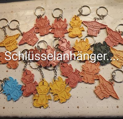 SC 42, verschiedene Schlüsselanhänger 3D Druck